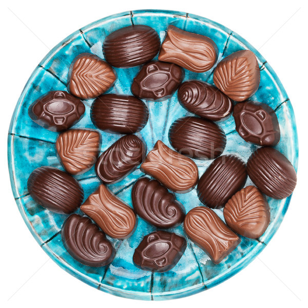 Plate of chocolates Stock photo © Taigi