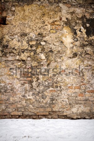Wand Schnee alten beige Boden bedeckt Stock foto © Taigi