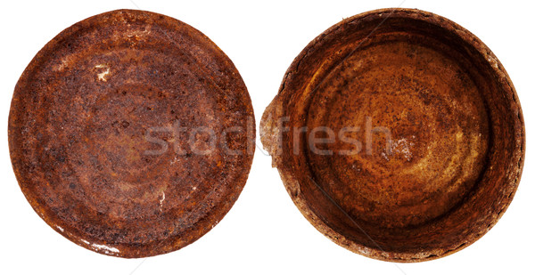Felső fenék öreg konzervdoboz konzerv rozsdás Stock fotó © Taigi