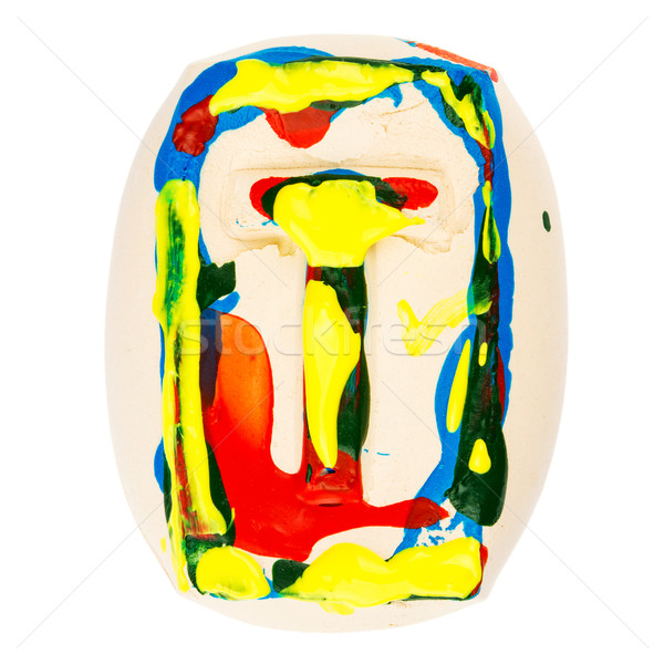 Színes kézzel készített fehér agyag t betű festett Stock fotó © Taigi