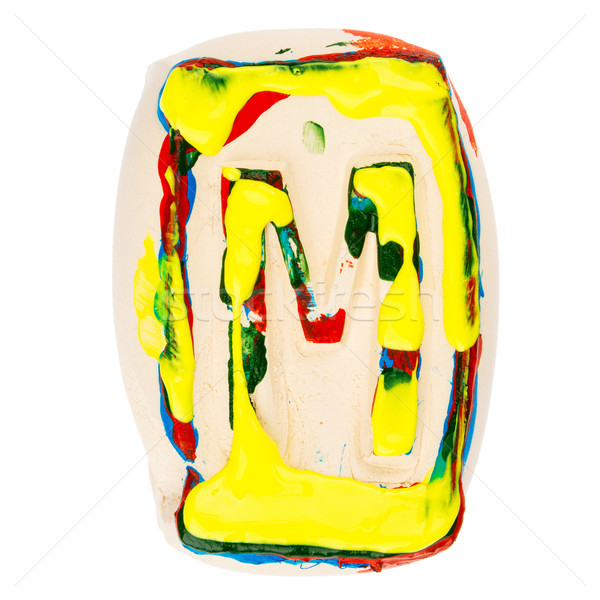 Coloré blanche argile lettre m peint [[stock_photo]] © Taigi