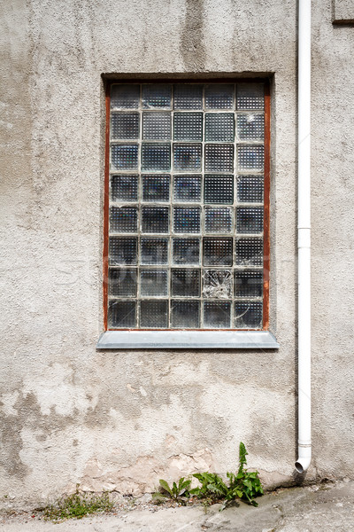 Concrete wall with glass block window Stock photo © Taigi
