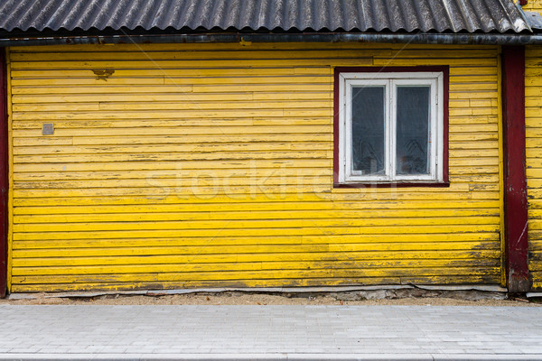 Stock photo: Old window on a wall