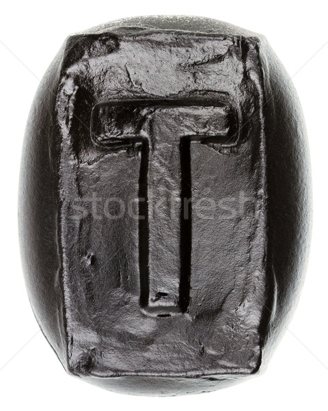 Wykonany ręcznie ceramiczne litera t malowany czarny odizolowany Zdjęcia stock © Taigi