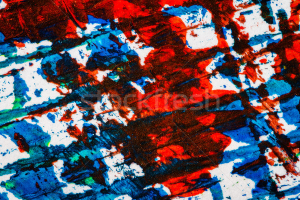 Résumé art main peint bleu rouge [[stock_photo]] © Taigi