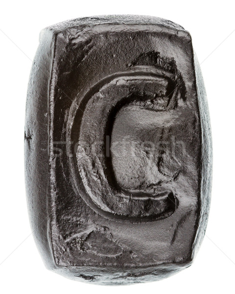 ручной работы керамической буква С окрашенный черный изолированный Сток-фото © Taigi