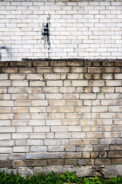 Edad pared de ladrillo capeado pared ladrillos Splash Foto stock © Taigi