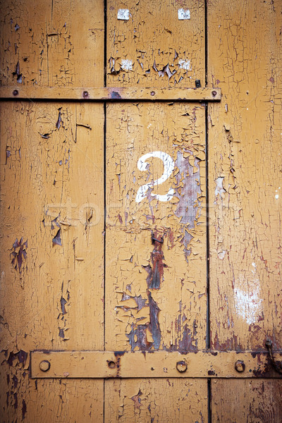 Number 2 on a wooden wall Stock photo © Taigi