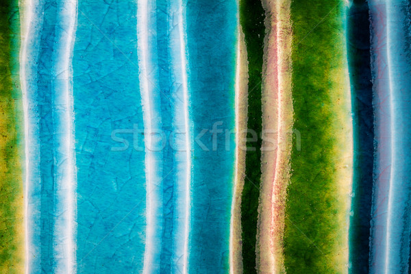 [[stock_photo]]: Coup · céramique · texture · vert · bleu