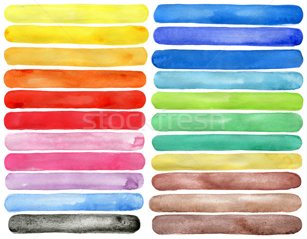 Watercolor hand painted brush strokes Stock photo © Taigi