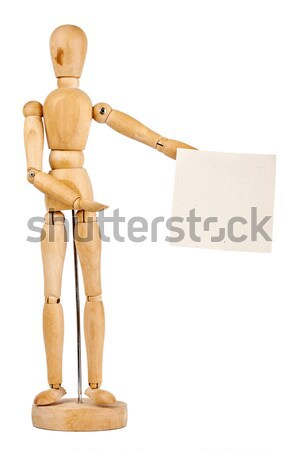 Wooden dummy holding paper Stock photo © Taigi