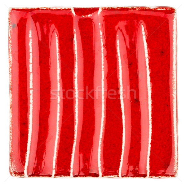 Handmade glazed red ceramic tile Stock photo © Taigi