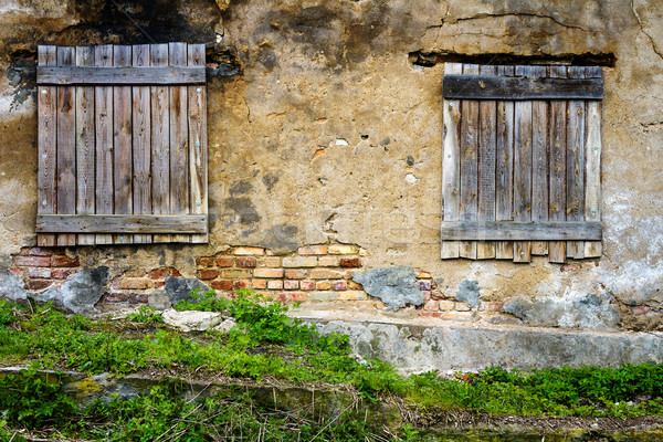 捨てられた 家 アップ 窓 建物 木材 ストックフォト © Taigi
