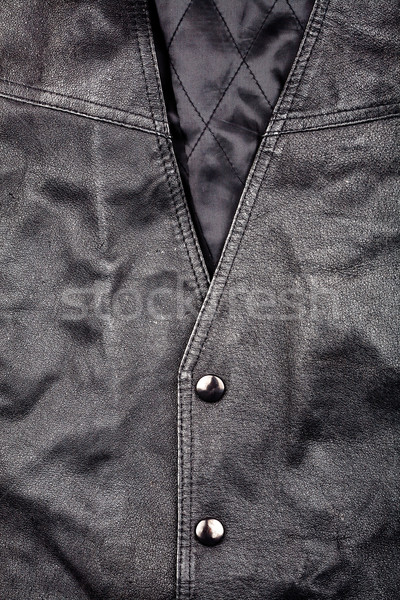 Fragmento cuero chaleco negro moda fondo Foto stock © Taigi