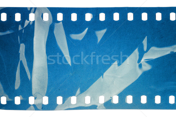 Oude grunge filmstrip luidruchtig Blauw geïsoleerd Stockfoto © Taigi
