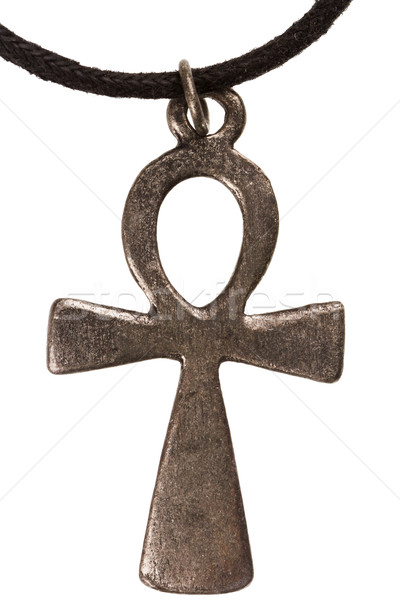 Starych metal egipcjanin krzyż odizolowany biały Zdjęcia stock © Taigi