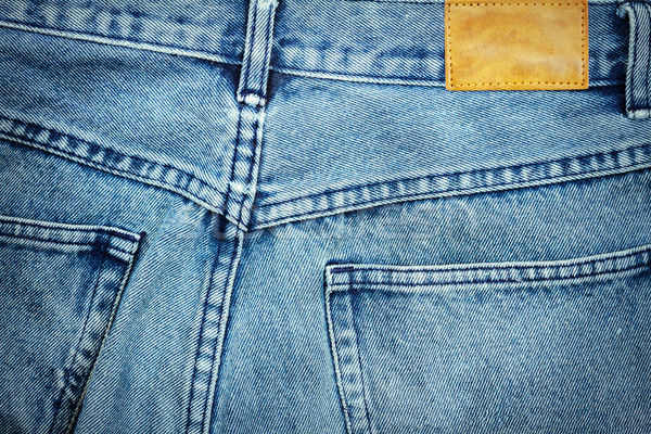 Label sewed on a blue jeans  Stock photo © Taigi