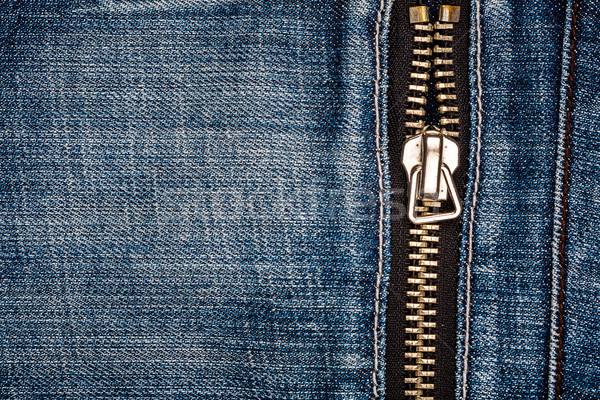 Cremallera jeans moda fondo azul Foto stock © Taigi