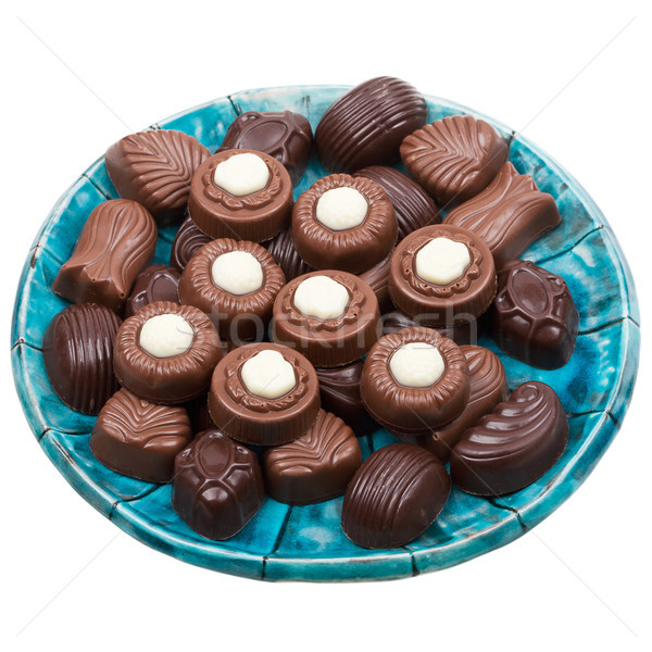 Plate of chocolates Stock photo © Taigi