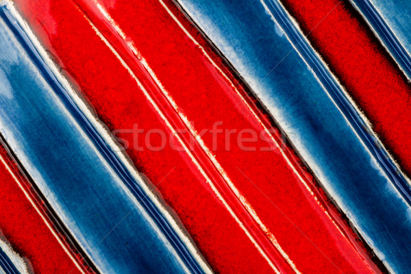Közelkép lövés kerámia textúra piros kék Stock fotó © Taigi
