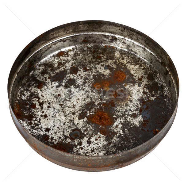 Rozsdás fém tányér izolált fehér absztrakt Stock fotó © Taigi