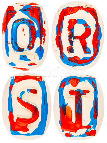 Colorful handmade of white clay letters Stock photo © Taigi