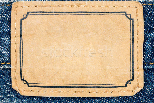 Stock photo: Blank leather jeans label  