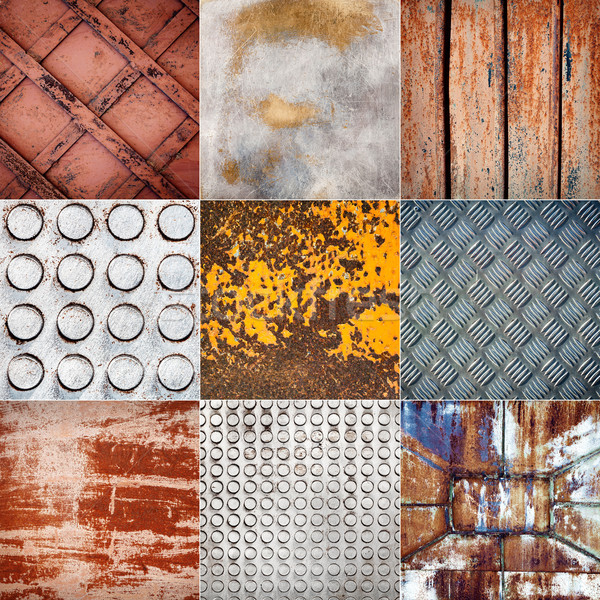 Collection of various metal textures Stock photo © Taigi