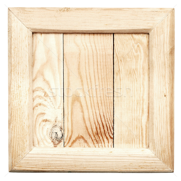 Velho moldura de madeira isolado branco madeira parede Foto stock © Taigi