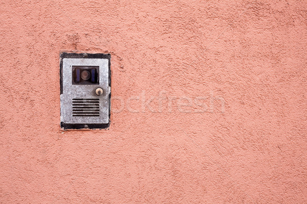 Intercom on red wall Stock photo © Taigi