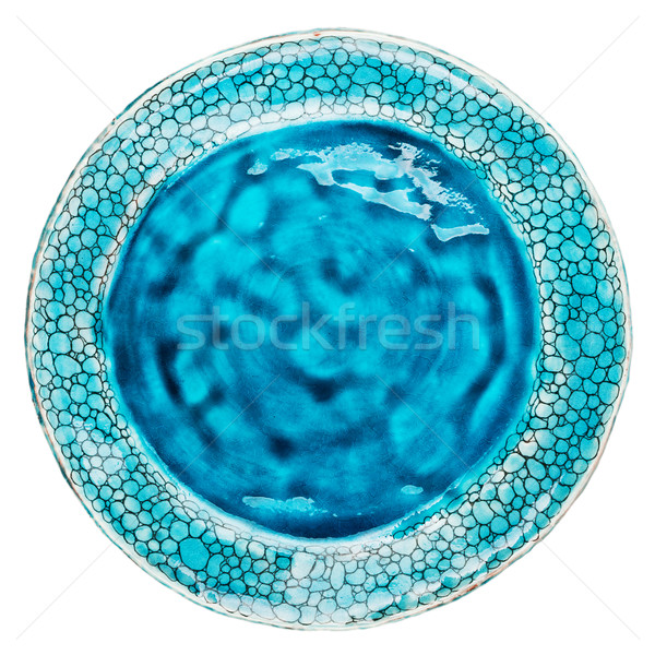 Poterie plaque bleu isolé blanche Photo stock © Taigi