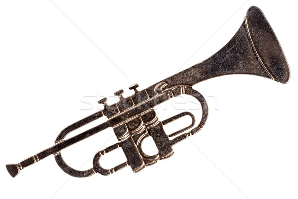 Trompeta broche edad aislado blanco Foto stock © Taigi