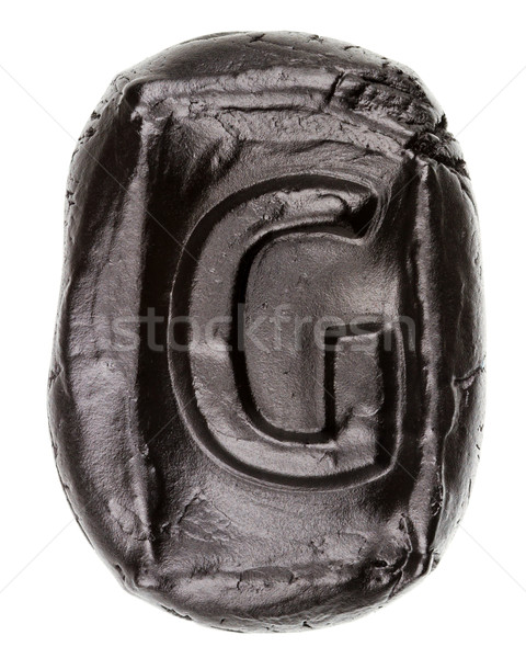 Wykonany ręcznie ceramiczne litera g malowany czarny odizolowany Zdjęcia stock © Taigi