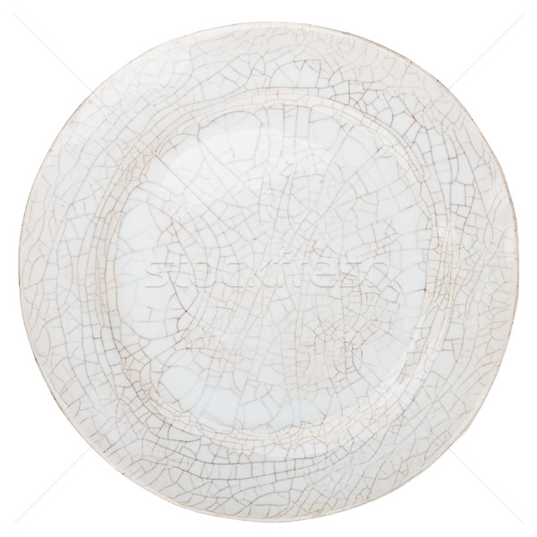 Zdjęcia stock: Biały · wykonany · ręcznie · ceramiki · tablicy · odizolowany · żywności