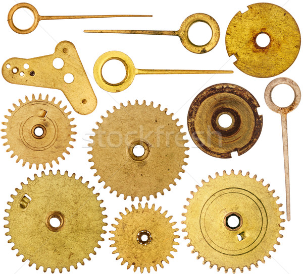 Collection of old clockwork parts Stock photo © Taigi
