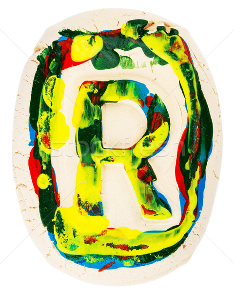 Colorful handmade of white clay letter R  Stock photo © Taigi