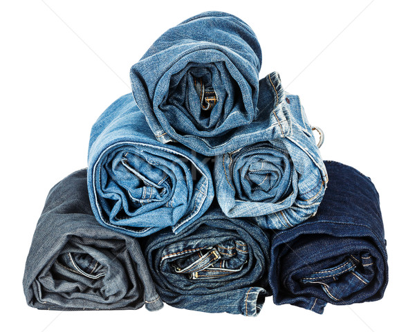 Stack of rolled jeans  Stock photo © Taigi