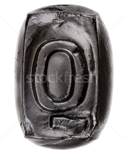Wykonany ręcznie ceramiczne litera q malowany czarny odizolowany Zdjęcia stock © Taigi
