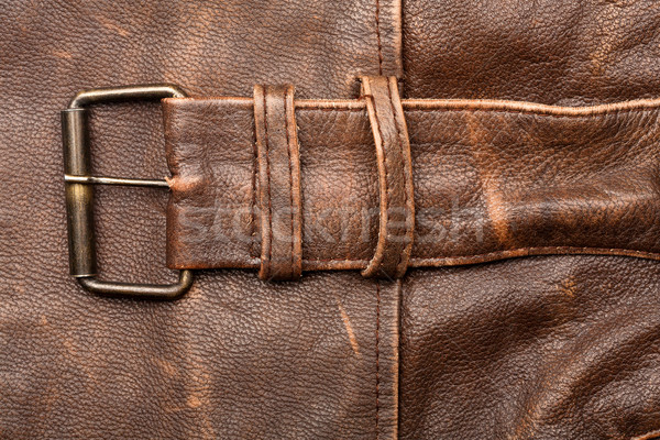 Cuero hebilla primer plano textura cinturón negocios Foto stock © Taigi