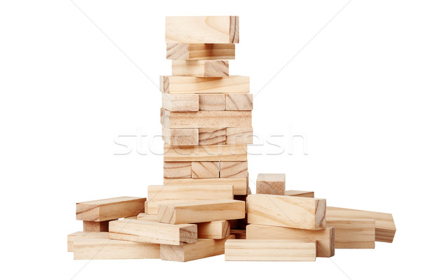 Collapsed wooden blocks tower  Stock photo © Taigi