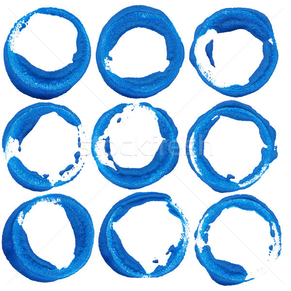 Acril vopsea cerc set albastru proiect Imagine de stoc © Taigi