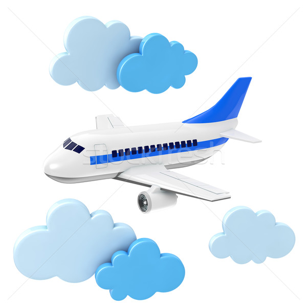 Technologie Hintergrund Flugzeug Flughafen Wolke weiß Stock foto © taiyaki999