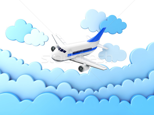Stock foto: Technologie · Hintergrund · Flugzeug · Flughafen · Wolke · weiß
