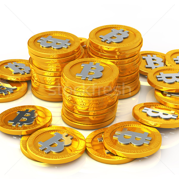 Bit érme érmék fehér pénz internet Stock fotó © taiyaki999