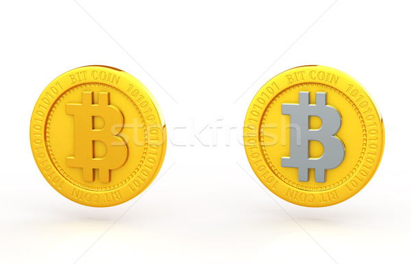 Bit Münze zwei Geld Internet Hintergrund Stock foto © taiyaki999