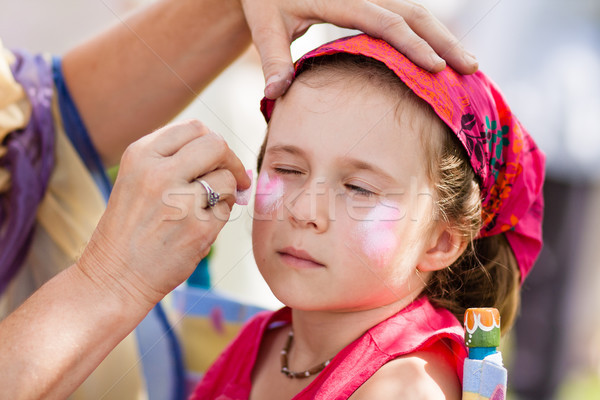 Desenho cara bonitinho little girl make-up verão Foto stock © Talanis