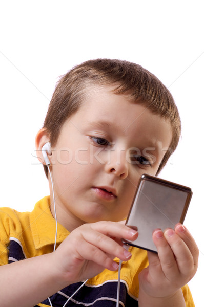 Boy listening to music Stock photo © Talanis