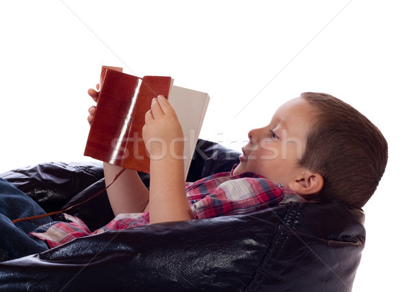 Jovem leitura bonitinho pequeno menino vintage Foto stock © Talanis