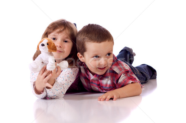 Cute little brother and sister Stock photo © Talanis