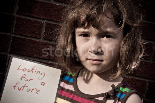 Olhando futuro little girl menina triste juventude Foto stock © Talanis